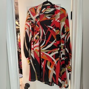 Issa London silk print dress with tie neck